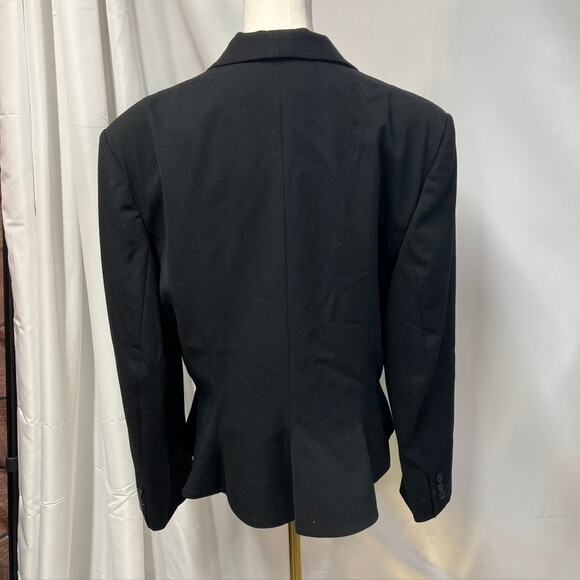 Vintage 80's Evan Picone Worsted Wool Black SIngle Button Blazer Womens 10/12 - Picture 9 of 15